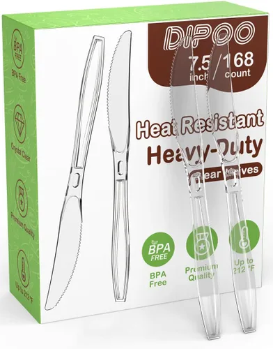 Miniatura 12 de 360 piezas cucharas de plástico transparente de 6.8", resistentes y sin BPA, resistentes al calor, cubiertos de plástico sólidos y duraderos