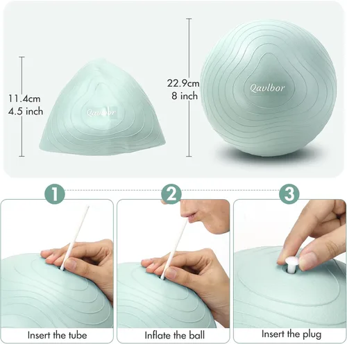 Miniatura 7 de Pelota de pilates de 9 pulgadas, pequeña pelota de ejercicio entre las rodillas para terapia física, pequeña yoga para pilates, yoga y entrenamiento