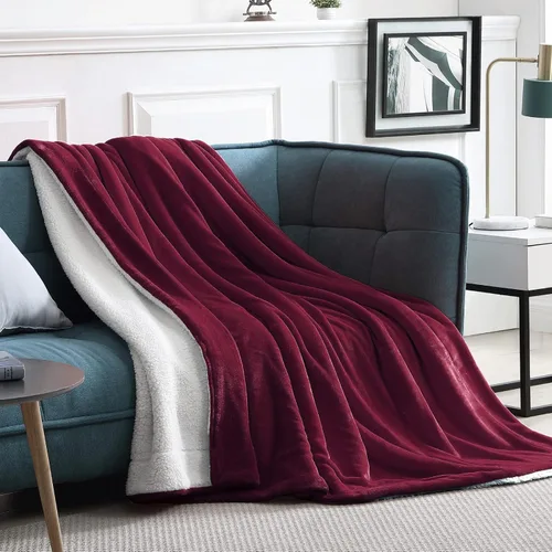 Miniatura 9 de Walensee Sherpa - Manta de forro polar de felpa, muy suave, reversible, manta de franela de microfibra para sofá, cama, sofá ultra lujoso, cálido