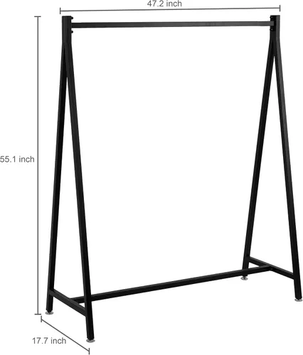 Miniatura 5 de MyGift Percheros de ropa modernos de metal resistente de 47 pulgadas con marco en A para colgar ropa, percheros independientes de grado comercial