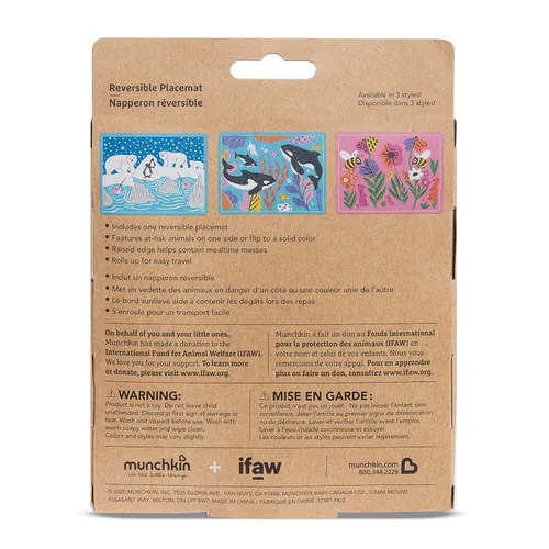 Miniatura 7 de Munchkin® WildLove - Mantel individual reversible de silicona para niños, 1 unidad, Orca