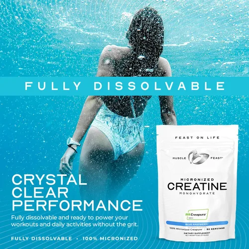 Miniatura 8 de Muscle Feast Creapure - Polvo de monohidrato de creatina micronizado Pre-entrenamiento o post-entrenamiento, premium Creatina para mujeres