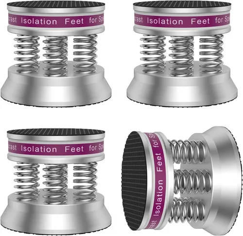 Tertullus 4 piezas de pies de aislamiento de altavoz 1.693 in × 1.516 in de audio amortiguador protectores de piso almohadilla de goma almohadillas
