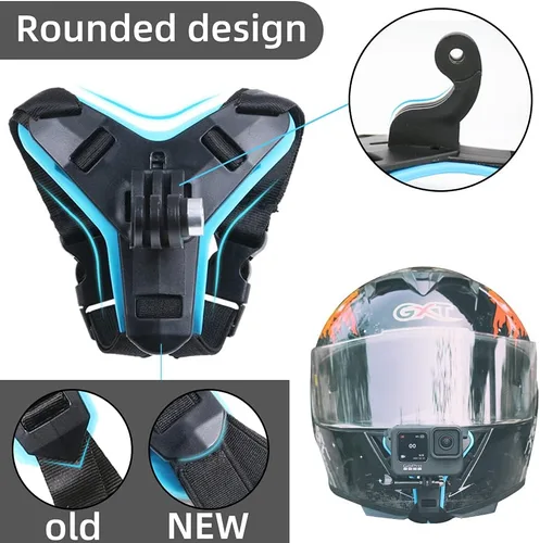 Miniatura 4 de Soporte de correa de barbilla para casco de motocicleta para GoPro Hero 12/11/10/9/8/7/(2018)/6/5 Negro, DJI Osmo Action 3/2, Insta360 ONE R