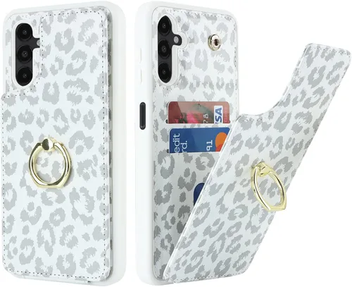 Miniatura 27 de Lipvina Funda para Samsung Galaxy A03s con tarjetero, Galaxy A03s Funda tipo cartera para mujer, tarjetero de crédito, soporte de anillo, fundas