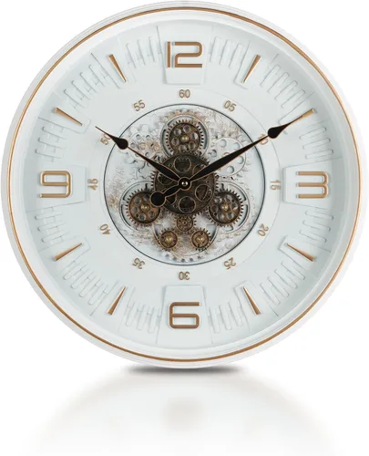 Reloj de pared grande vintage con engranajes móviles, 20 pulgadas, reloj de pared decorativo retro steampunk industrial con engranajes móviles para