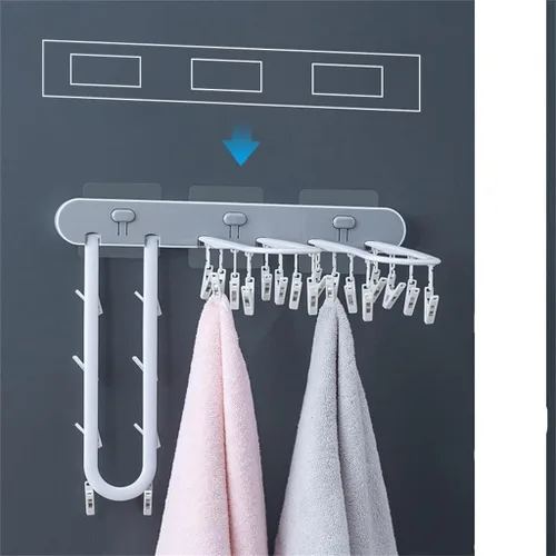 Miniatura 4 de Folding Multifunctional Clothes Rack Wardrobe Storage Rack Space Saving Clothes Rack(D)