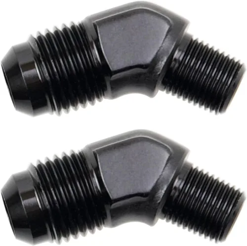 Miniatura 18 de Adaptador de tubo de manguera de combustible de aluminio recto 16AN acampanado a 3/4" NPT macho Unión de rosca negro