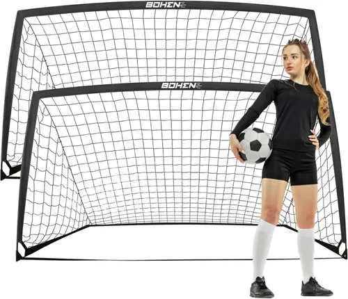 Miniatura 12 de BOHEN 6x4 FT / 9x5 FT Kids Soccer Goals with Carry Bag, Portable Folding Soccer Net for Backyard Training, Indoor/Outdoor Use for Youth and Adult