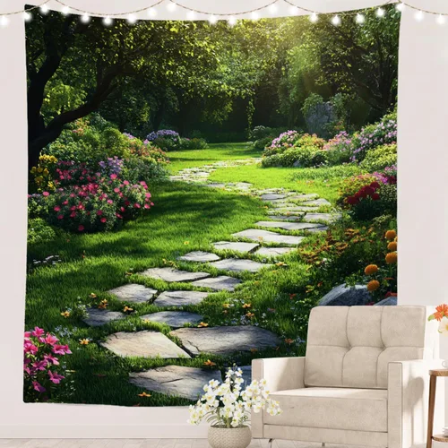 Miniatura 46 de Batmerry Abstract Repeat Polyester Tapestry, Tiled Directional Lightweight Wall Hanging High-Definition Print Backdrop For Dorm Room Bedroom Living