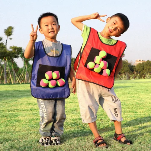 Miniatura 8 de Juego de 36 chalecos de bola pegajosos para niños, para juegos de dodgeball, accesorios de juego de lanzamiento de pelota, incluye chalecos
