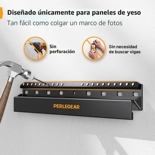 Miniatura 4 de Perlegear Soporte de pared para TV sin clavos para la mayoría de televisores de 24 a 55 pulgadas hasta 45.36 kg, sin clavos, soporte de pared