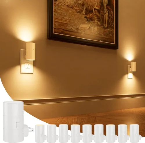 Miniatura 10 de NIORSUN Luces nocturnas enchufables en la pared, regulables con 3 modos de color y sensor de encendido y apagado automático, lámpara nocturna Blanco