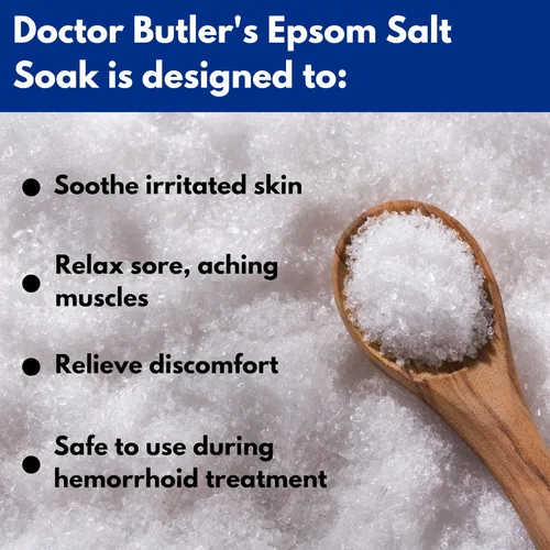 Miniatura 3 de Doctor Butler's Epsom Salt Soak – Sales de baño para alivio de hemorroides para hombres y mujeres, calma y proporciona alivio natural asociado