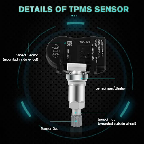 Miniatura 4 de AULINK 56053030AC 56029465AB Sensores TPMS de presión de neumáticos para Jeep Compass Grand Cherokee Liberty Patriot, Dodge Magnum Grand Caravan