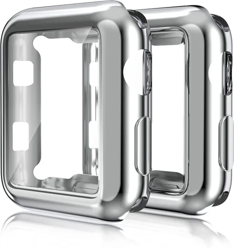 Miniatura 13 de Paquete de 2 fundas compatibles con Apple Watch de 1.496 pulgadas (1.496 in), protector de pantalla de poliuretano termoplástico (TPU), funda
