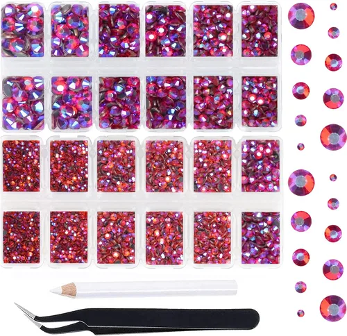Miniatura 63 de Massive Beads 7800 vasos de hierro termoadhesivos con parte trasera plana, 5 tamaños, diamantes de imitación para hacer proyectos de bricolaje