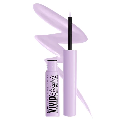NYX PROFESSIONAL MAKEUP Vivid Brights Delineador Líquido, Delineador de Ojos Resistente a las Manchas con Punta Precisa - Rosa Lila 07 Lila Link