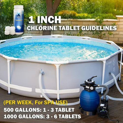 Miniatura 2 de XtremeClear Tabletas de Cloro de 1" para Piscina, Jacuzzi y Spa Elimina Bacterias y Algas Desinfectante Hace el Agua Limpia y Cristalina