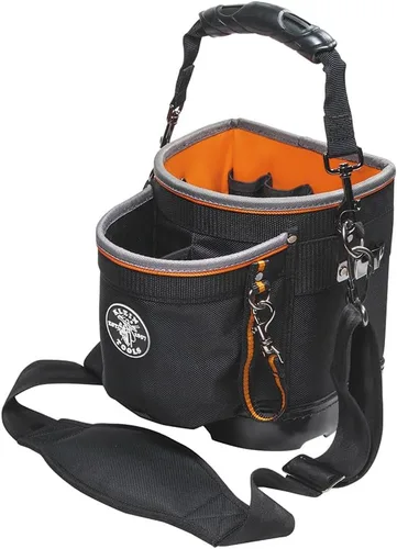 Miniatura 12 de La bolsa para herramientas Klein Tools 5541610-14 con correa para el hombro tiene 40 bolsillos para almacenamiento de herramientas e interior naranja
