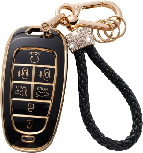 Miniatura 16 de Gematay Funda protectora para llavero VW Volkswagen con cordón para llavero, compatible con VW Jetta Golf Polo MK7 Passat Beetle Smart Key Case