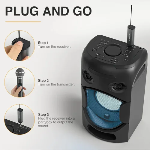 Miniatura 4 de Phenyx Pro Sistema de micrófono inalámbrico digital dual PDP-2-2H Bundle con receptor inalámbrico portátil PWR-P-900