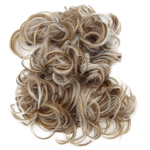 Miniatura 28 de CAISHA Postizo de Cabello, Envoltura de Cabello, Fibras Sintéticas Resistente al Calor, Rizado Desordenado, Recogido, Negro HW6