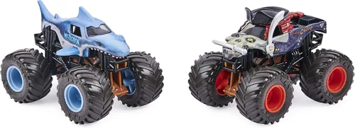 Miniatura 2 de Monster Jam Megalodon vs Pirate's Curse - Camiones que cambian de color a escala 1:64, paquete doble para niños de 3 años en adelante