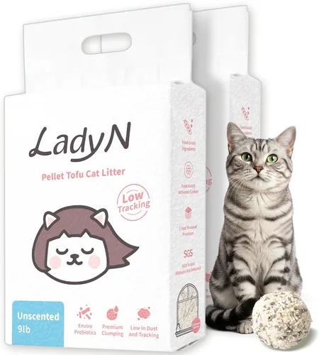 Miniatura 11 de Lady N Pellet Tofu - Arena para gatos con aroma a té Boba, fuerte aglomeración, ultra absorbente, sin polvo, bajo seguimiento, soluble en agua