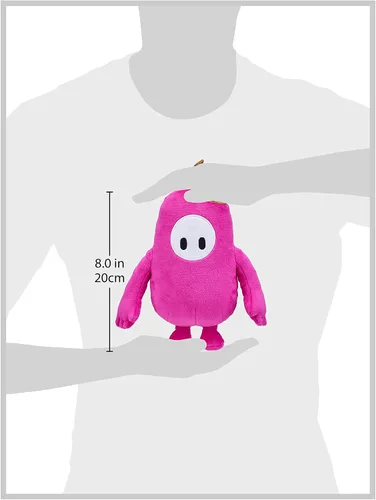 Miniatura 2 de FALL GUYS Juguetes Originales Oso Rosa Piel de Frijol Coleccionable Oficial Peluche Deluxe de 8 Pulgadas con Corona de Oro del Juego de Video