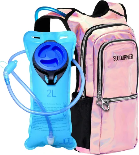 Miniatura 12 de SoJourner Bags, Rave Hydration Pack - Bolsa de agua de 2L incluida, para festivales, raves, senderismo, ciclismo, fiestas, escalada, carrera y más