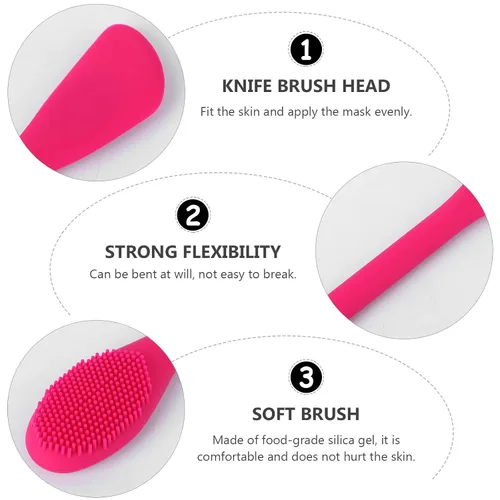 Miniatura 2 de Minkissy Cepillo masajeador limpiador facial de silicona, 2 piezas, con espátula facial de doble cara para limpieza exfoliante
