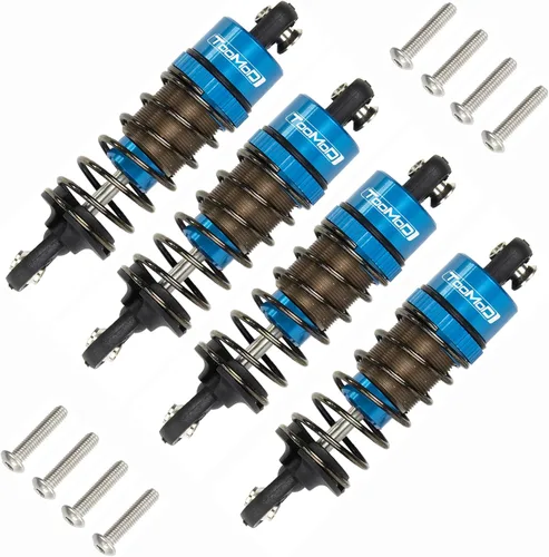 1/10 62MM RC Kit de amortiguadores llenos de aceite para Tamiya TT-01 TT-02 Hyper Go 1/14 H14BM 14209 Losi Actualizaciones Reemplazar piezas (azul)