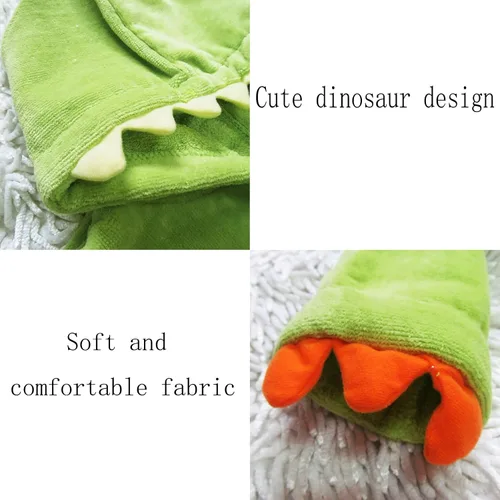 Miniatura 4 de Bata de baño para niños y niñas, toalla de algodón con capucha de animal y dinosaurio