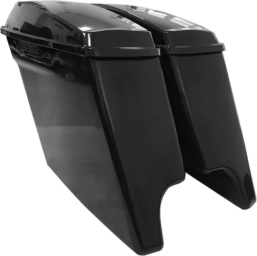 Miniatura 7 de Alforjas rígidas extendidas de 5 pulgadas, color negro brillante, con tapas, pestillo, juego de llaves compatibles con Harley modelos Touring