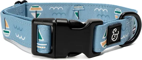 Lucy & Co. Set Sail - Collar ajustable para perro, lindo collar de diseñador para perros pequeños, medianos y grandes, accesorios para perros con