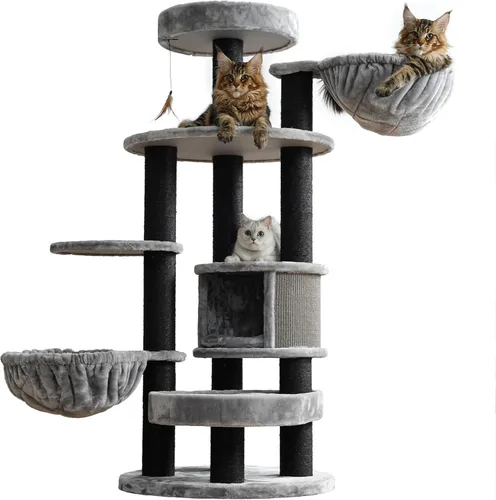 Miniatura 10 de Árbol para gatos extra grande para Maine Coon, torre de árbol para gatos de interior de 65 pulgadas de altura para gatos adultos grandes de 20