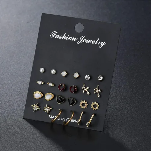 Miniatura 2 de Juego de joyas de piercing para mujer, 12 pares, a la moda, duradero y creativo