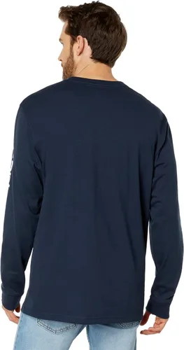 Miniatura 3 de Carhartt Camiseta estampada de manga larga con logotipo pesado y ajuste holgado para hombre