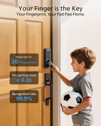 Miniatura 3 de Cerradura inteligente Wi-Fi Philips con cerrojo de puerta y manija, juego de cerradura de puerta sin llave para puerta delantera, cerradura