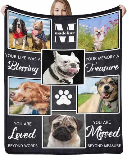 Miniatura 27 de Artsadd Collages de fotos personalizados en mantas conmemorativas, manta de memoria personalizada con imagen para pérdida de duelo, regalo de Tipo 25