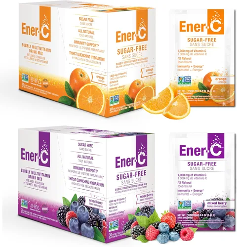 Miniatura 10 de Ener-C Mezcla de bebidas multivitamínicas de naranja sin azúcar, 1000 mg de vitamina C, sin OMG, veganas, jugos de frutas reales, apoyo inmunitario