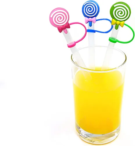 Miniatura 3 de 6 fundas de silicona para pajilla, tapas de pajilla, tapones reutilizables para pajilla, tapones de paja de silicona, fundas para popote de Cubierta