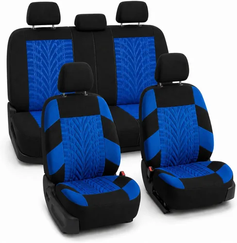 Miniatura 23 de FH Group - Juego de fundas de asiento delantero de automóvil de tela de alta calidad, para asientos con respaldo bajo con reposacabezas extraíble