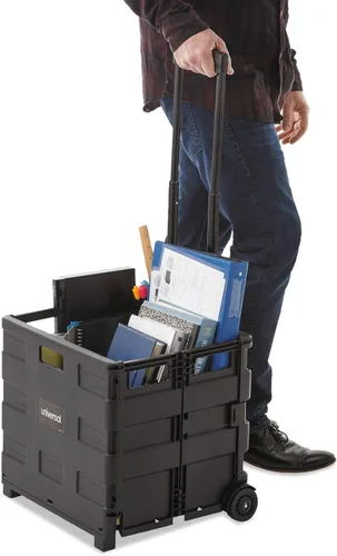 Miniatura 7 de Universal Caja de almacenamiento móvil plegable, 18.25 x 15 x 39.4 pulgadas, negro