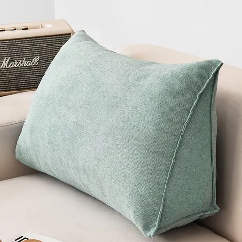Almohada para cabecero, almohada de cuña para lectura y reposo en cama, color verde claro, para respaldo triangular, soporte para lectura, espalda,