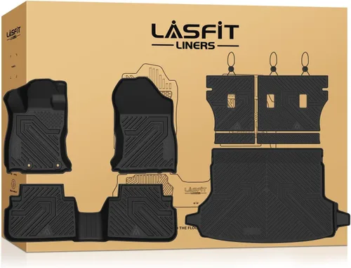 Miniatura 19 de LASFIT Tapetes de elastómero termoplástico para 1a y 2a fila de asientos de auto, para todo tipo de clima