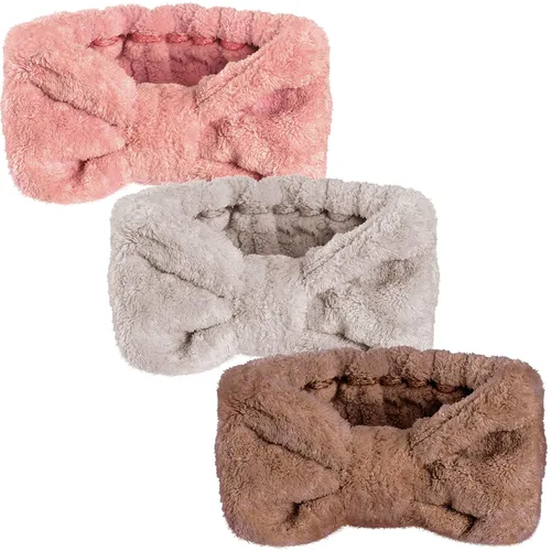 Miniatura 8 de Diadema de toalla de 3 piezas para mujer, diadema de maquillaje para lavar la cara, maquillaje de spa, diadema de microfibra con lazo para la ducha