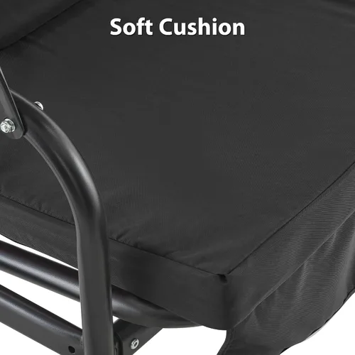 Miniatura 9 de MCombo - Silla de columpio para patio al aire libre, sillón balanceable con toldo ajustable para 3 personas, cojines extraíbles, 4003