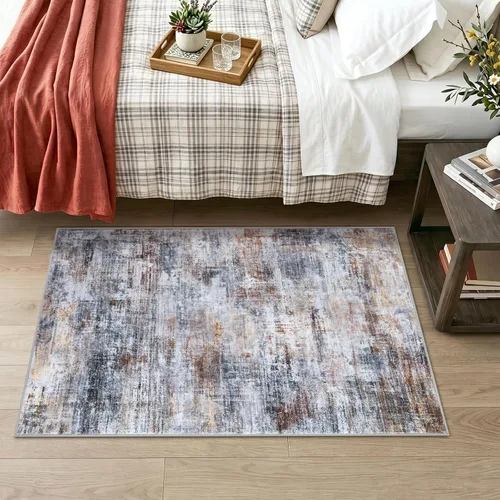 Miniatura 924 de IOHOUZE Alfombra abstracta lavable de 3 x 12 pies para pasillos, antideslizante para cocina, camino de entrada de lana sintética para interiores